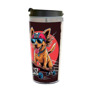 Imagem de Copo Térmico Pet Lover Skate Dog 450 Ml Inox