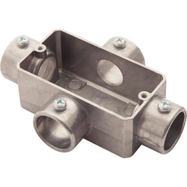 Imagem de Condulete fixo 1/2" tipo "X" - sem tampa / sem rosca / sem pintura - T