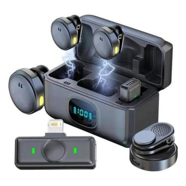 Imagem de Microfone Lapela Duplo Sem Fio Magnético Anti Ruído - ON-2912 - (Cores