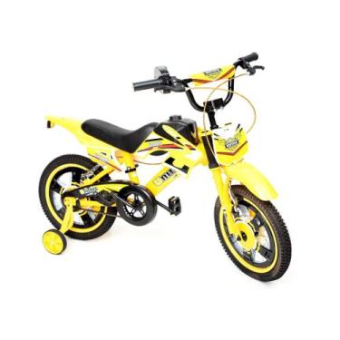 Imagem de Bicicleta Infantil Moto Bike Aro 16 imita barulho de moto Com Rodinha 
