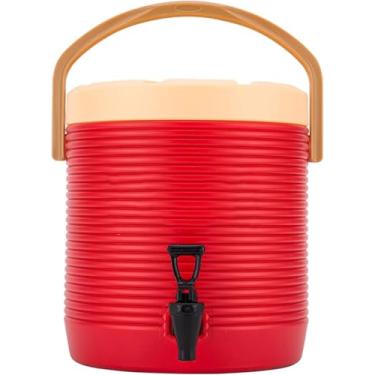 Imagem de Dispensador De Bebidas Isoladas Em Aço Inoxidável 304, Dispensador De Bebidas Quentes Com Torneira E Alça, Barril De Isolamento Para Bebidas Quentes E Frias Para Buffet Comercial, Red, 12L