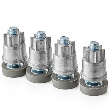 Imagem de Pés de Nivelamento de Zinco Ajustáveis para Prateleiras de Arame – Pacote com 4 Niveladores de Pé de Prateleira Resistentes com Rosca de 3/20.3 cm-16, Peças de Reposição para Estantes Estabilizadoras