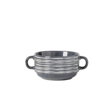 Imagem de URGDWEKJY Tigela de salada retrô com duas alças tigela de sobremesa simples tigela de salada de cerâmica de grande capacidade adequada para sopa, cereal, tigela de frutas Ramen