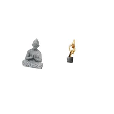 Imagem de Fenteer Escultura de Resina Abstrata de Arte de Buda de Macaco, Estatueta Colecionável, Estátua de Sun Wukong, Lembrança Decorativa para Decoração de Mesa de