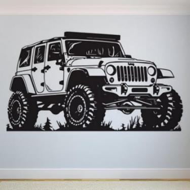 Imagem de Adesivos de parede de veículos off-road, pôsteres de parede Jeep, decalques artísticos de carro, decorações de quarto infantil, murais 139 x 80 cm