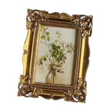 Imagem de Generic Moldura de foto ornamentada, porta-retratos, ornamento floral em, suporte para exibição de fotos, mesa de parede para prateleira, mesa de