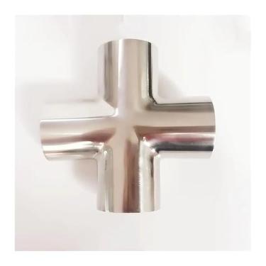 Imagem de WWECCQIJ 19 mm Tubo de 3/10.2 cm OD Butt Welding Cross 4 Ways Splitter SUS 304 Aço Inoxidável Fitting Spliter Homebrew Beer Wine