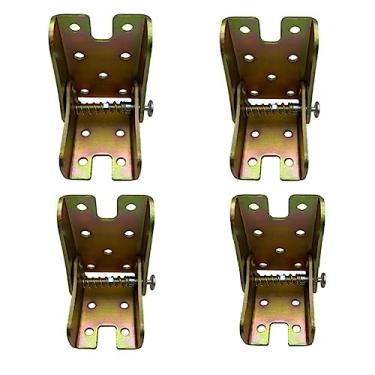 Imagem de 4/2/1 peças de dobradiças dobráveis de 90 graus, ferragens para móveis, pernas de mesa, extensão de cadeira, kits de reparo de dobradiça dobrável (4 peças douradas)