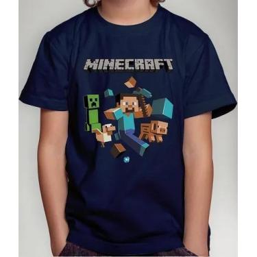 Imagem de Camisa Camiseta Juvenil Infantil Menino Menina Gamer Blocos Mine Roupa
