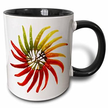 Imagem de 3dRose mug_46855_4" Red Hot Chili Peppers - chili, chili pepper, pimenta, pimenta, pimenta, vermelho", caneca preta de dois tons, 325 ml, multicolorido