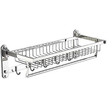 Imagem de Toalheiro toalheiro prateleira de banheiro rack de cozinha 304 cabide de torre banheiro cesta dobrável de aço inoxidável acessórios de prateleira marcados (D 60 cm (24 polegadas))
