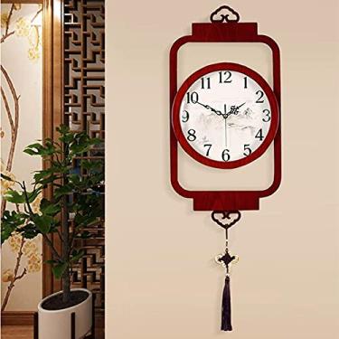 Imagem de ZYHSIJOBAS Decoração de parede de metal para casa, relógio de parede para decoração de sala de estar, relógio de parede, novo relógio de parede doméstico chinês