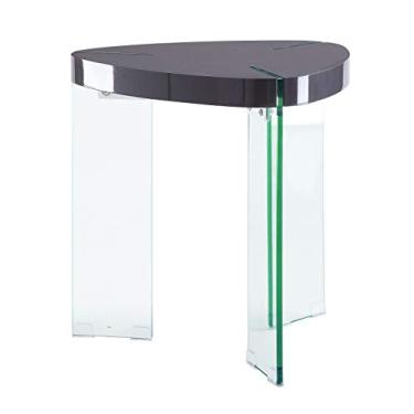 Imagem de Mesa de centro moderna de vidro temperado transparente e alto brilho para sofá, mesa de jantar, cadeiras laterais de poliuretano, móveis para casa, escritório, sala de estar (mesa de centro 1) (mesa