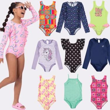 Imagem de Kit Sortido 3 Peças de Roupas Infantis Menina Moda Praia- 3 Maiôs - Vi