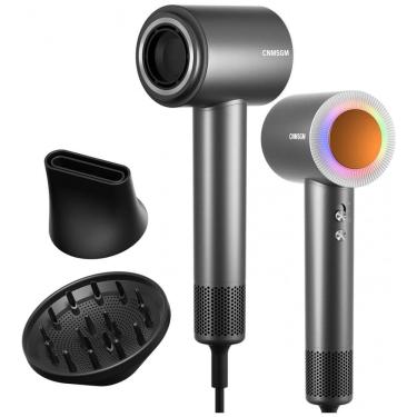 Imagem de Secador de Cabelo, Secador de Alta Velocidade Profissional de 160.000 RPM com 2 Bilhões de Íons Negativos - Preto e Cinza