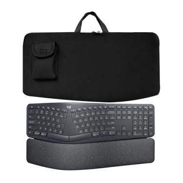 Imagem de Bolsa de viagem para teclado, portátil, à prova de choque, impermeável, capa de neoprene para teclado Logitech ERGO K860 combo de teclado sem fio de desempenho ergonômico