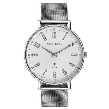 Imagem de Relógio Seculus Masculino Ref: 77181g0svna1 Casual Mesh Prateado
