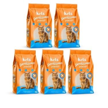 Imagem de Kit 5 Areia Sanitária Higiênica Natural Gatos S/Perfume Fardo Fechado 5x4 Kg - 20kg Total