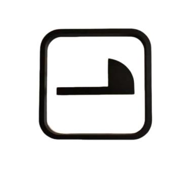 Imagem de YJIUYUANQ Placa de acrílico autoadesiva de 10 x 10 cm para identificação de vaso sanitário – Placa de banheiro para banheiros domésticos, banheiros públicos e espaços comerciais