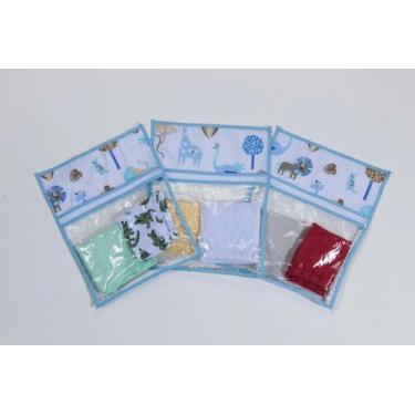 Imagem de Kit Saquinhos Maternidade Azul bebê Crocodilo Jacaré 3pçs Plastificado