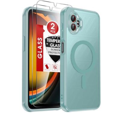 Imagem de LeYi Capa para Galaxy XCover-7-Pro: Capa Samsung XCover7 Pro com 2 pacotes de protetor de tela de vidro, carregamento sem fio, fosco, translúcido, macio ao toque e à prova de choque para Samsung