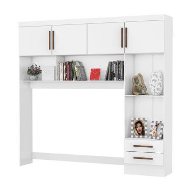 Imagem de Guarda-roupa Modulado 4 Portas 2 Gavetas Carioca Móveis Branco