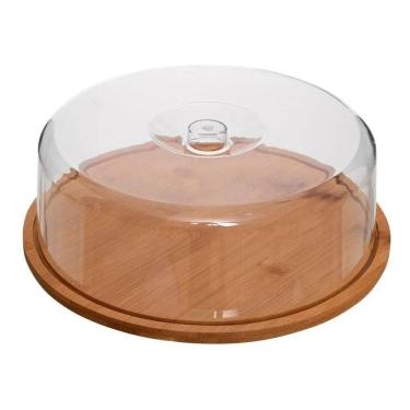 Imagem de Porta Bolo Bambu Com Tampa 28Cm Ecokitchen Mimo Style