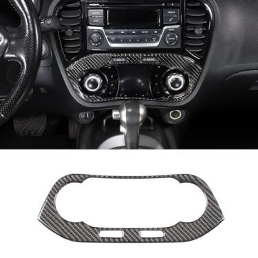 Imagem de Aotumcer Consoles centrais, capa de painel, botão de controle de ar condicionado, painel de controle climático, moldura de acabamento adesivo de fibra de carbono para Nissan Juke 2011-2019 Infiniti