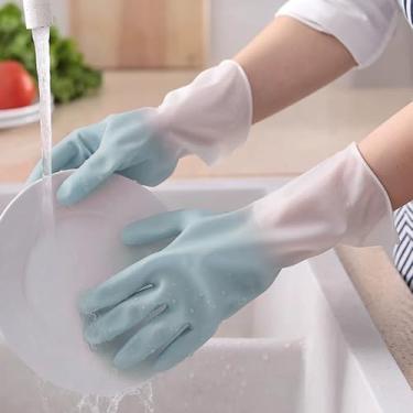 Imagem de Material de limpeza de cozinha, impermeável e multifuncional para uso doméstico, adequado para limpeza de panelas e utensílios de cozinha, azul.