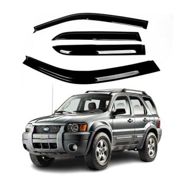 Imagem de Serve para Ford Escape 2004-2012 viseira de ventilação de janela lateral protetor de defletor de chuva