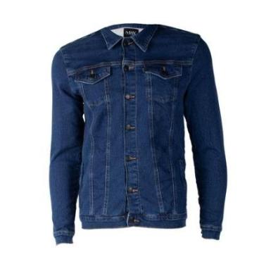 Imagem de Jaqueta Jeans Masculina Max Denim Tradicional Azul Escuro-Feminino