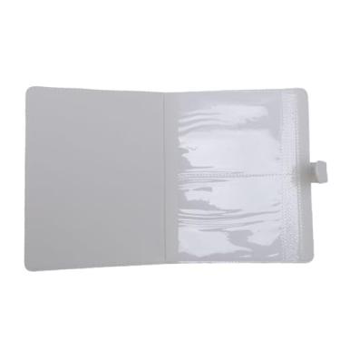 Imagem de GOWENIC Álbum de Fotos, Capa de Couro Pu, álbum de Fotos Com Selo de Pvc Com 20 Páginas Dupla Face para Cartões de Ingressos de Fotos de 5,5 Espaços (Branca)