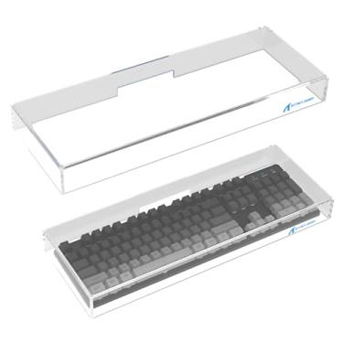 Imagem de Attack Shark KC04 Capa de teclado transparente acrílica transparente (44,2 x 16,5 x 4,8 cm) com capa protetora antiimpacto à prova d'água à prova de poeira para teclado mecânico de jogos padrão de 104