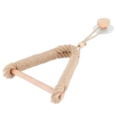 Imagem de Pssopp Suporte de Parede para Rolo de , Estilo Vintage, Prático, Banheiro, Cozinha, Decoração, Corda de Juta, Madeira