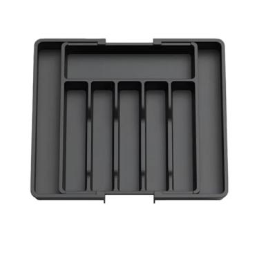 Imagem de Organizador Porta Talheres Gaveta Para Cozinha Com Extensor Cor Preto