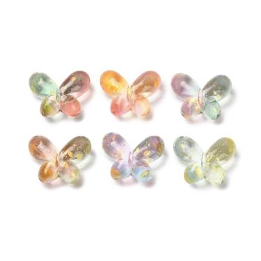 Imagem de LiQunSweet 20 peças de contas de acrílico de borboleta transparente de cores mistas primavera insetos animais contas para joias faça você mesmo, pulseira, colar, brinco, bolsa, telefone, chaveiro