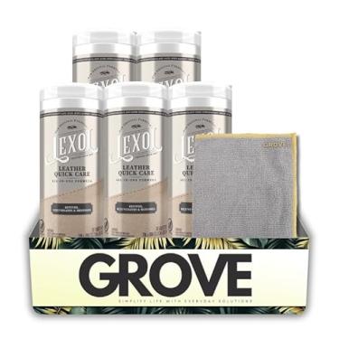 Imagem de Conjunto de 30 lenços de limpeza e condicionador de couro para carro Lexol Quick Care da Lexol com toalha de microfibra – limpa, condiciona e ajuda a manter o couro macio e flexível – conjunto de