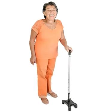 Imagem de Bengala Bastão Alumínio 4 Apoios Regulagem de Altura Antiderrapante Leve Resistente Idosos