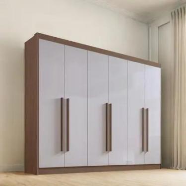 Imagem de Guardaroupa Casal Ddoro Athos Castanho Off White 6 Portas DDoro Móveis