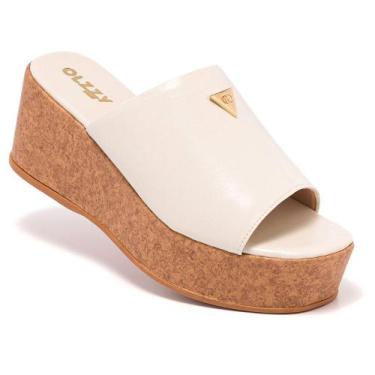 Imagem de Tamanco Plataforma Feminino Salto Anabela Cortiça Confortável Design M