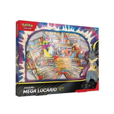 Imagem de Pokémon Box de Coleção Mega Lucario ex Jogo de Cartas Copag