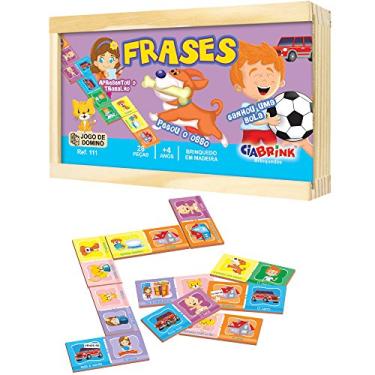Imagem de Dominó Frases em Madeira 28 Peças Ciabrink