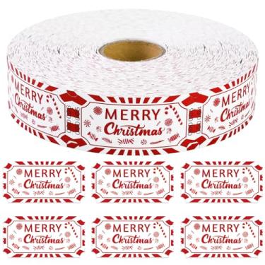 Imagem de 1000 peças de bilhetes de sorteio único sorteio de bilhetes de Natal bengala doce refeição grátis bilhete de bebida para eventos carnaval feliz natal festas temáticas lazer recompensa