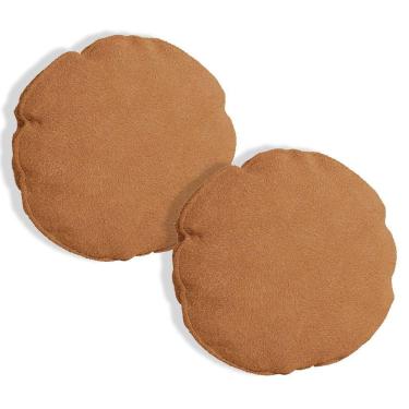 Imagem de Kit 2 Almofadas Bolacha Redonda Cookie 40x40 Cm Veludo 7 Decor Terracota