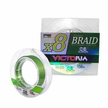 Imagem de Linha Multifilamento Victoria 8 Fios 150m Verde Medida 0,20mm 24lbs