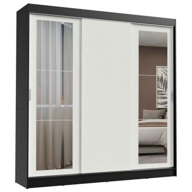 Imagem de Guarda Roupa Casal 3 Portas Correr Espelhos 3 Gavetas Madesa