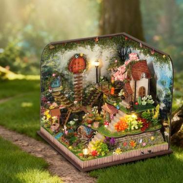 Imagem de Blocos de Montar Caixa de Musica Cabana Floresta Secreta de Madeira DI