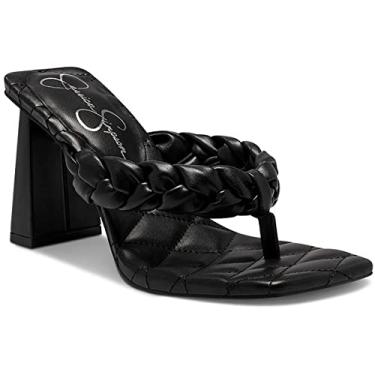 Imagem de Jessica Simpson Sandália feminina de salto alto trançada Zaliye, Preto, 7.5