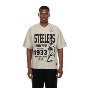 Imagem de CAMISETA NEW ERA OVERSIZE PITTSBURGH STEELERS NFL BEGE-Masculino