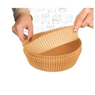 Imagem de Forma De Airfryer Papel Descartável Redondo Antiaderente Papel 50,100,150,200,300 Unidades(200 unidades)